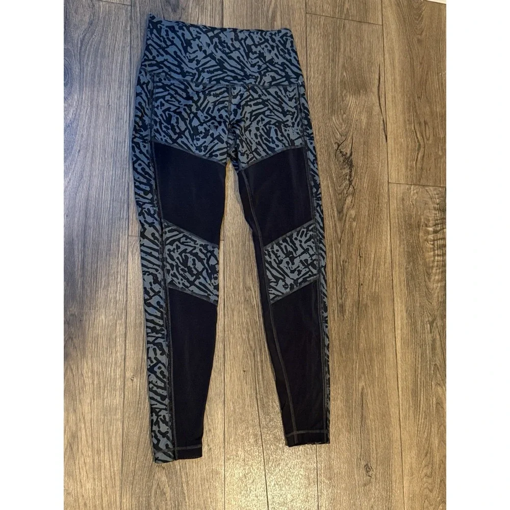 Lululemon Hot To Street Pant Biggie Brushed Animal Coal Black Mesh Leggings Sz 8